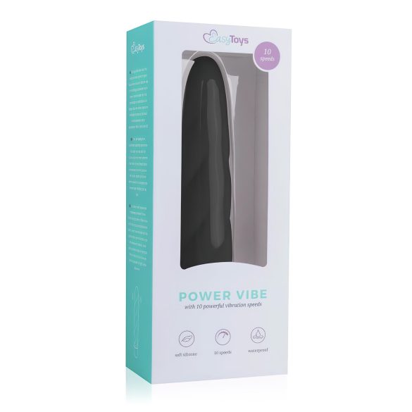 Easytoys Power Vibe - gedraaide siliconen staafvibrator (zwart)