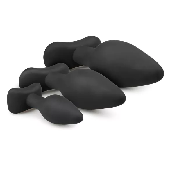 EasyToys Rocket - anaalplugset (zwart, 3-delig)