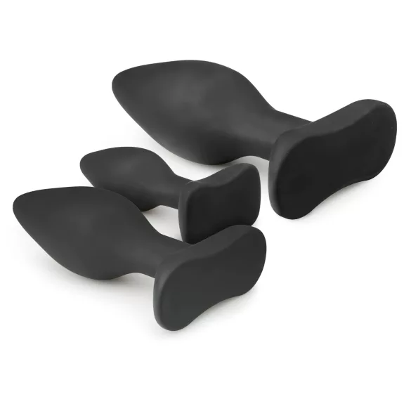 EasyToys Rocket - anaalplugset (zwart, 3-delig)