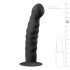 Easytoys - anale dildo met ribbels - zuignap - zwart - 14 cm