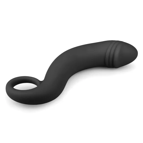 EasyToys - anaal dildo gebogen - siliconen - zwart