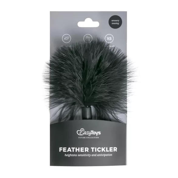 Easytoys - veren tepelstreel stokje - klein - zwart