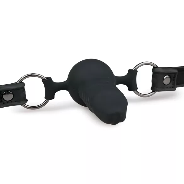 Easytoys - mondknevel met interne dildo - zwart