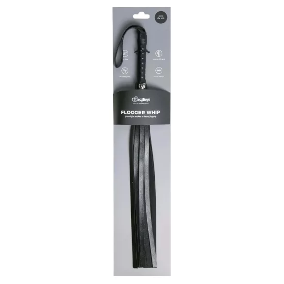Easytoys - flogger zweep - zacht kunstleer - zwart