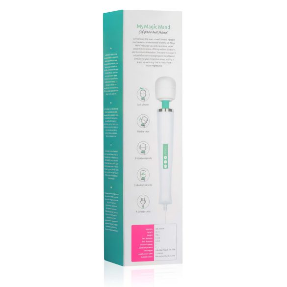 MyMagicWand - krachtige massage vibrator - wit/turquoise