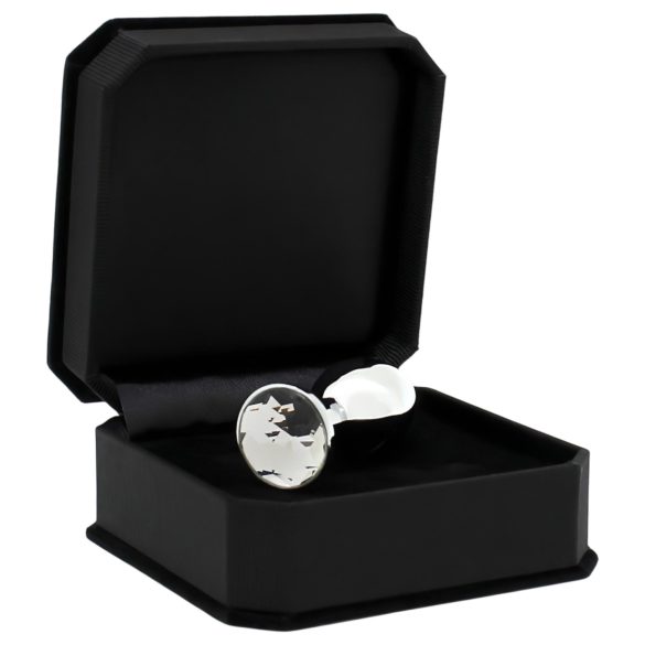 Rimba - buttplug met kristal - metaal - transparant steentje - zilver