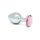 Rimba XS - roze met steen, metalen anaalplug (zilver)