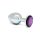 Rimba XS - Paarse metalen anaal plug met steen (zilver)