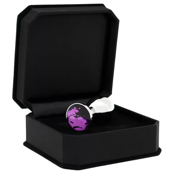 Rimba - buttplug - met paarse steen - metaal zilver XS