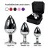 Rimba XS - Paarse metalen anaal plug met steen (zilver)