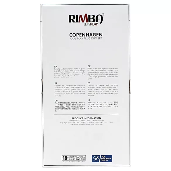 Rimba Copenhagen - anaal plug set (zwart, 2 stuks)