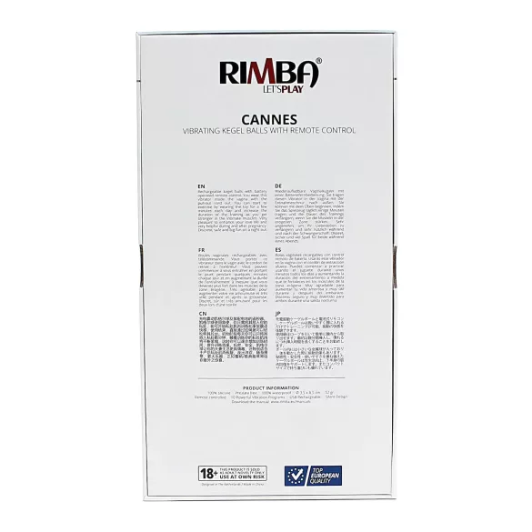 Rimba Cannes - vibrator ei - draadloos oplaadbaar - zwart