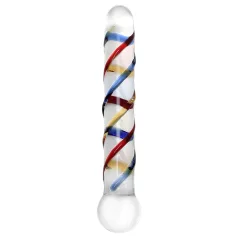   Rimba Rachella - dubbelzijdige glazen dildo - transparant/kleur