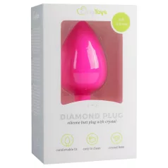 EasyToys Diamond - anale plug met witte steen (groot, roze)