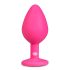 Easytoys Diamond - anale plug met witte steen (medium) - roze