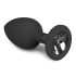 Easytoys Diamond – zwart anaalplug met witte steen (klein)