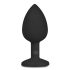 Easytoys Diamond – zwart anaalplug met witte steen (klein)