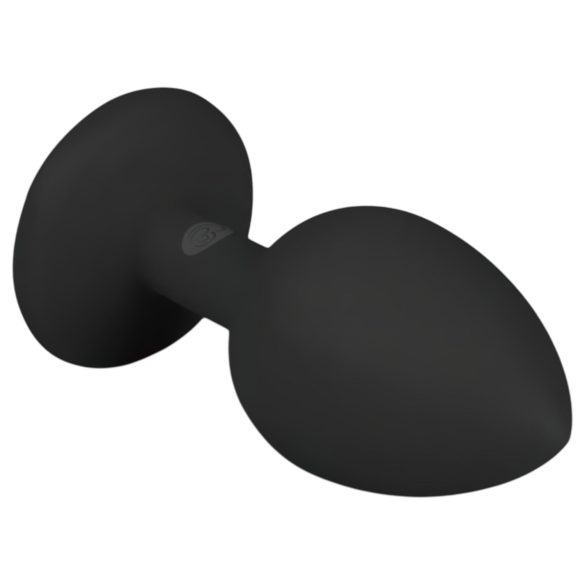 Easytoys Diamond - anale plug met witte steen - klein - zwart