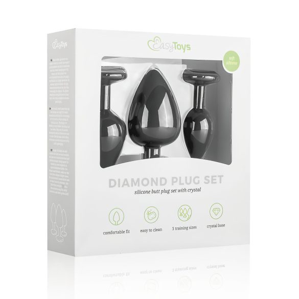 Easytoys Diamond - buttplug set - zwart