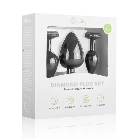 Easytoys Diamond - buttplug set - zwart