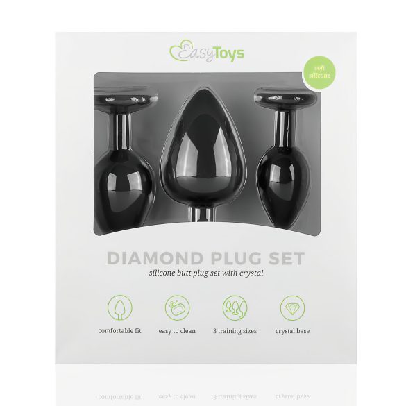 Easytoys Diamond - buttplug set - zwart