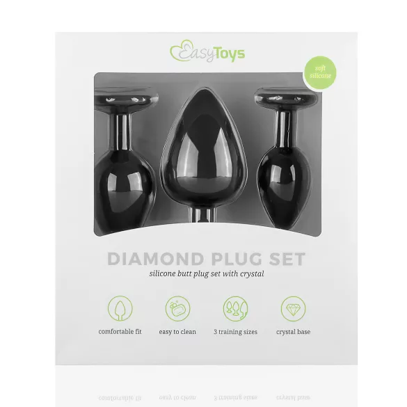 Easytoys Diamond - buttplug set - zwart