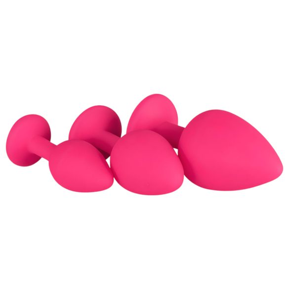 Easytoys Diamond - anaal plug set - siliconen - roze