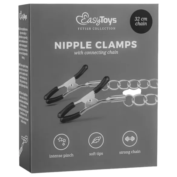EasyToys - tepelklemmen met ketting - 2 stuks