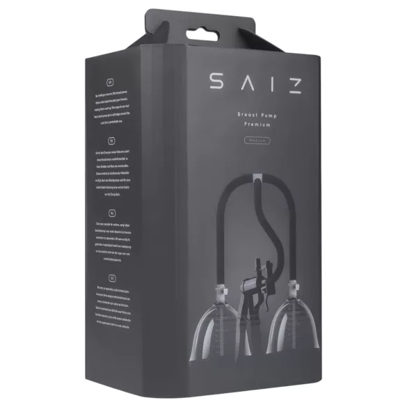 Saiz Premium - dubbele borstpomp - klein - transparant/zwart
