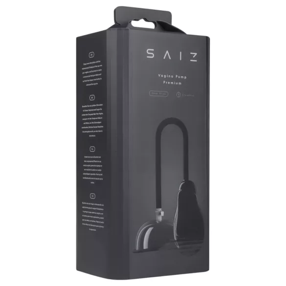 Saiz Premium - automatische vaginapomp - transparant zwart