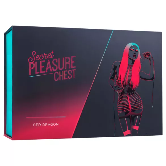Secret Pleasure Chest - gevorderde BDSM-set - 10-delig (rood)
