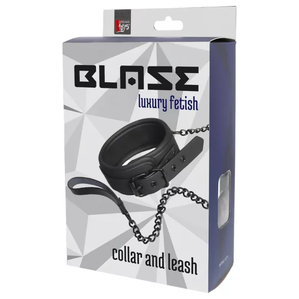 Blaze - halsband en riem - zwart