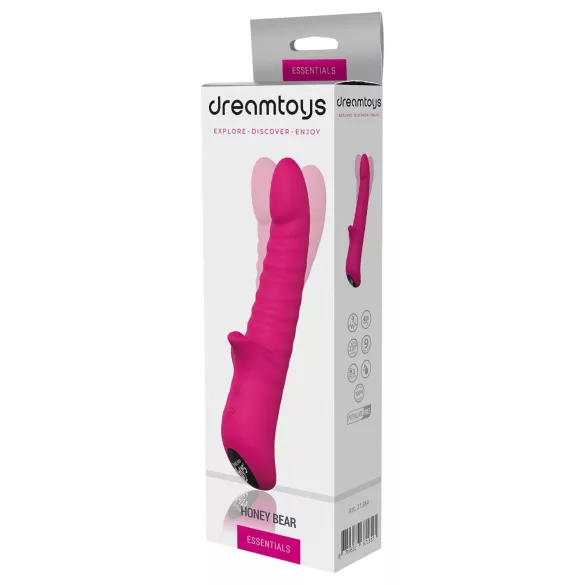 Essentials Honey Bear - rabbit vibrator - roterend - siliconen - roze