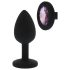 All Time Favorites - paarse edelsteen, siliconen anaalplug (zwart)