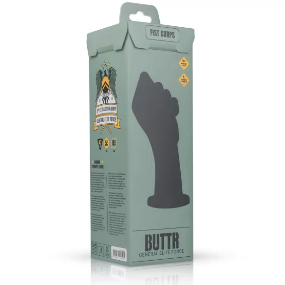 BUTTR - fisting dildo - handvorm - zwart