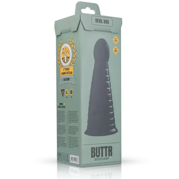 BUTTR Devil Dog - dildo met zuignap - zwart