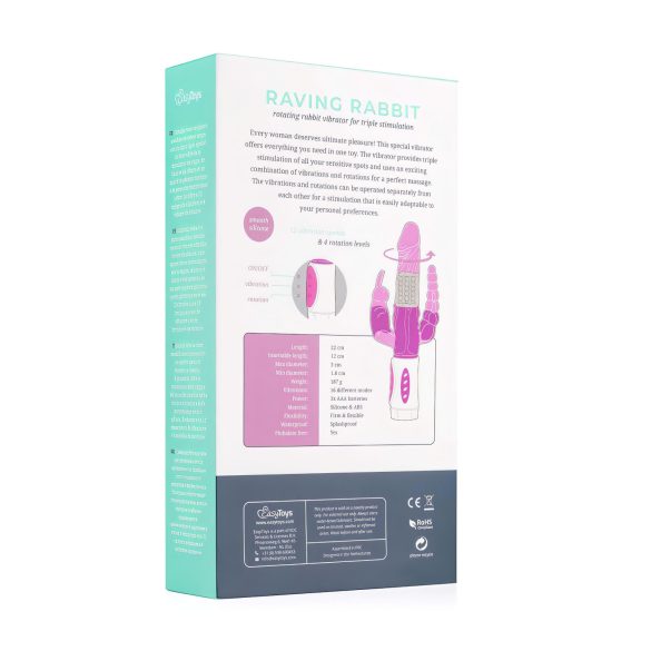 Easytoys Raving Rabbit - 3-weg vibrator (roze)