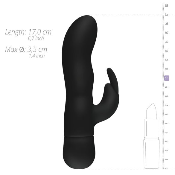 Easytoys Mad Rabbit - rabbit vibrator met clitorisstimulator - zwart