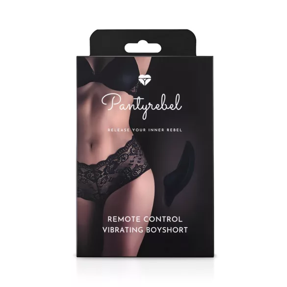 Pantyrebel - oplaadbare, draadloze vibrerende string, zwarte slip (S-L)