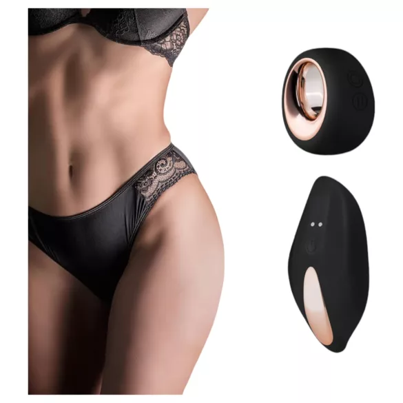 Pantyrebel - zwarte high-leg slip + draadloze vibrator (S-L)