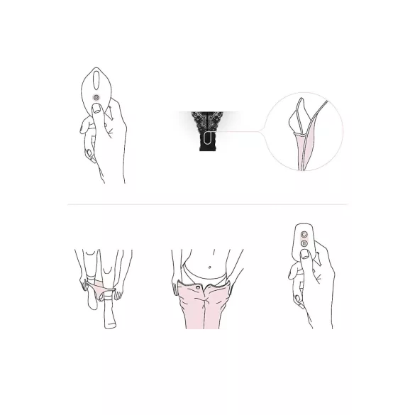 Pantyrebel - oplaadbare, draadloze vibrerende, zwarte string (S‑L)