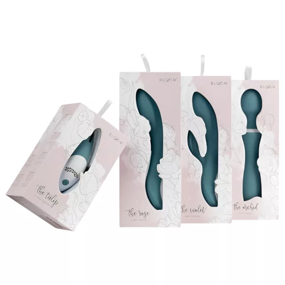Bloom Orchid Wand - oplaadbare massage vibrator - turquoise