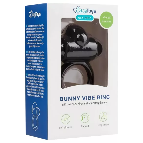 EasyToys Bunny - vibrerende penisring - siliconen - zwart