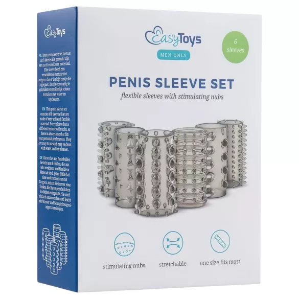 Easytoys - penismanchet set - grijs - 6 stuks
