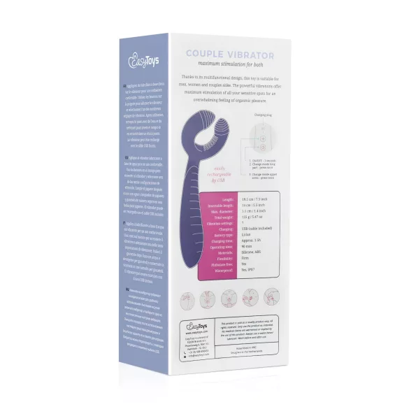 Easytoys Couple - oplaadbare waterproof koppel vibrator - paars