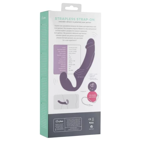 Easytoys - oplaadbare strapless vibrator - zonder harnas - paars