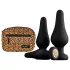 Panthra Kesia - siliconen buttplug set - 3 stuks - zwart