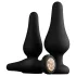Panthra Kesia - siliconen buttplug set - 3 stuks - zwart