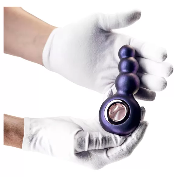 Hueman Outer Space - oplaadbare anaal vibrator met kralen - paars