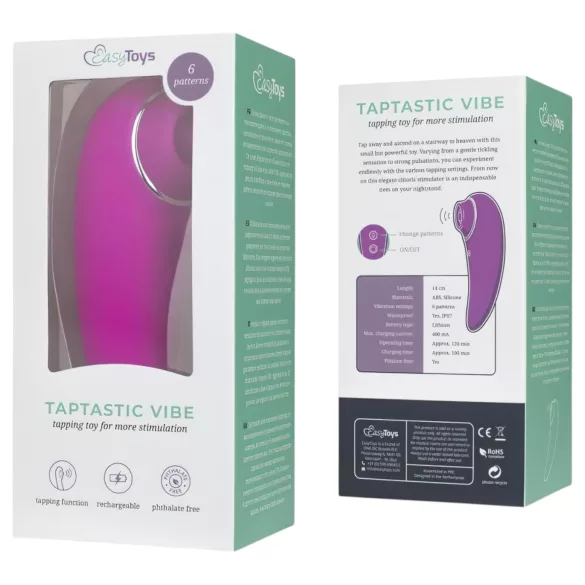 EasyToys Taptastic Vibe - oplaadbare, waterdichte clitorisvibrator (roze)